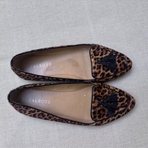 Talbots Leather Leopard Ponyhair Loafers Chic Ponyhair Driving Flats- 8.5 Wide